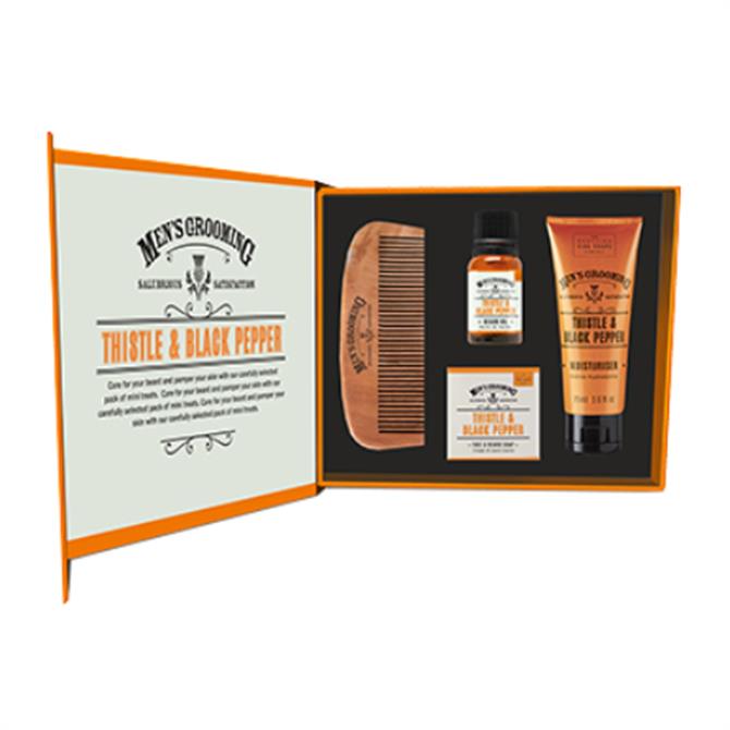 Scottish Fine Soaps Thistle and Black Pepper Face and Beard Care Kit